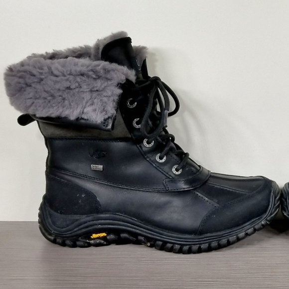 UGG Adirondack II Waterproof Boot, Black Leather, Womens Size 8.5 US / 39.5 - Picture 7 of 16